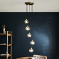 Endon 119435 - Lustre suspenso com cabo ALLEGRA 5xE14/7W/230V, acabamento em latão