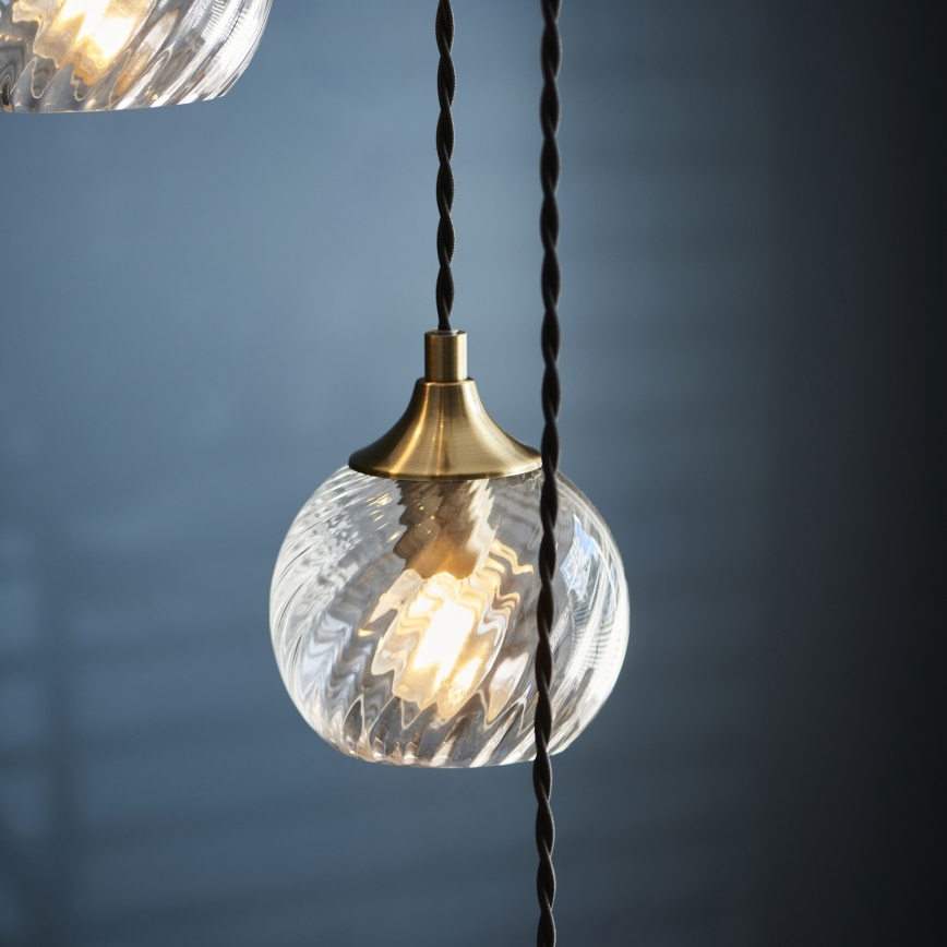 Endon 119435 - Lustre suspenso com cabo ALLEGRA 5xE14/7W/230V, acabamento em latão
