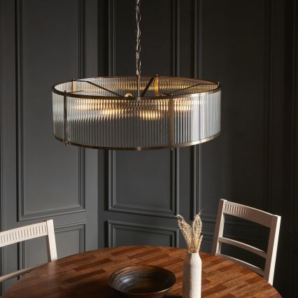 Endon 119455 - Lustre suspenso por corrente RIDGETON 8xE14/7W/230V latão
