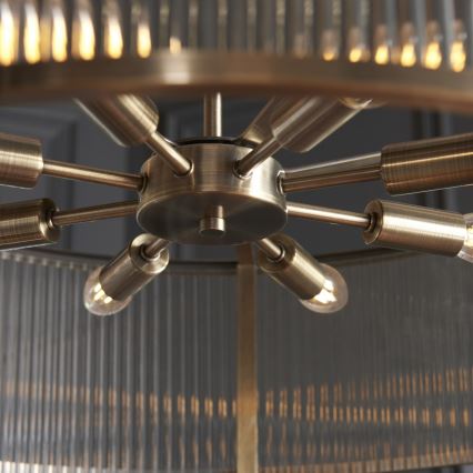 Endon 119455 - Lustre suspenso por corrente RIDGETON 8xE14/7W/230V latão