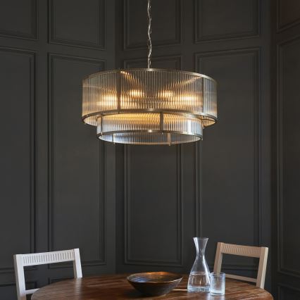 Endon 119456 - Lustre com corrente RIDGETON 8xE14/7W/230V cromo acetinado