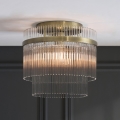 Endon 119492 - Lustre de montagem superficial no tecto MARIETTA, 1x E27/10W/230V, latão/vidro transparente