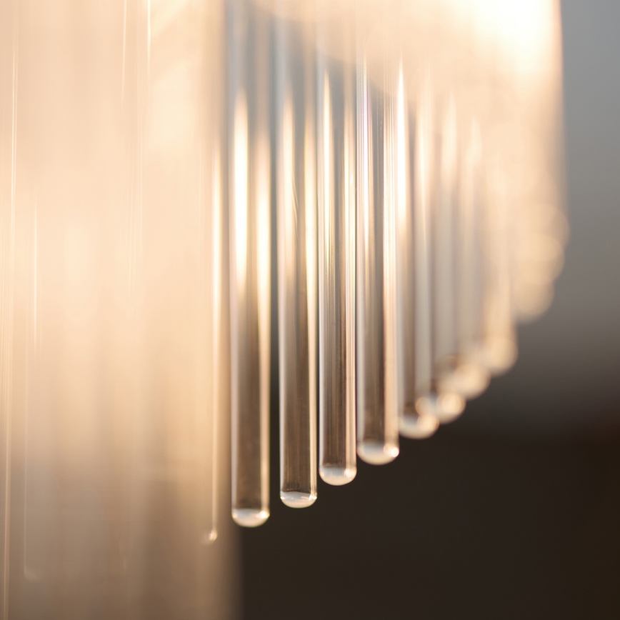 Endon 119492 - Lustre de montagem superficial no tecto MARIETTA, 1x E27/10W/230V, latão/vidro transparente