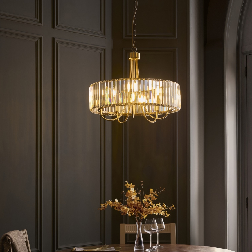 Endon 119610 - Lustre em corrente VISCONTI 5xE14/6W/230V latão