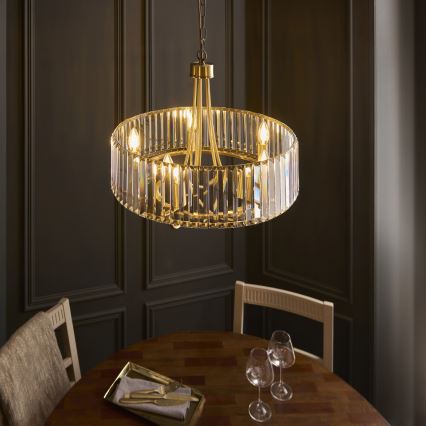 Endon 119610 - Lustre em corrente VISCONTI 5xE14/6W/230V latão