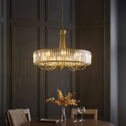 Endon 119611 - Lustre em corrente VISCONTI 8xE14/6W/230V latão