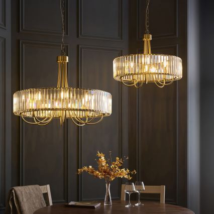 Endon 119611 - Lustre em corrente VISCONTI 8xE14/6W/230V latão