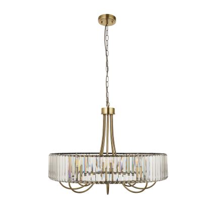 Endon 119611 - Lustre em corrente VISCONTI 8xE14/6W/230V latão