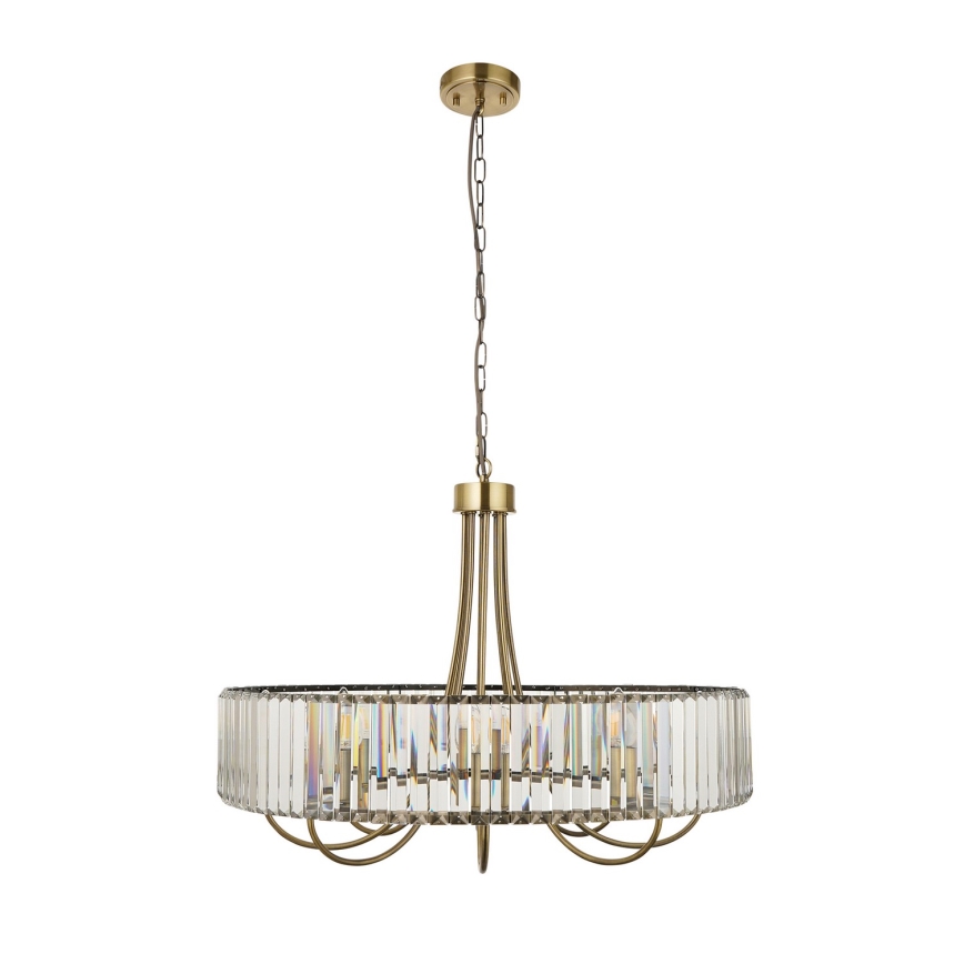 Endon 119611 - Lustre em corrente VISCONTI 8xE14/6W/230V latão