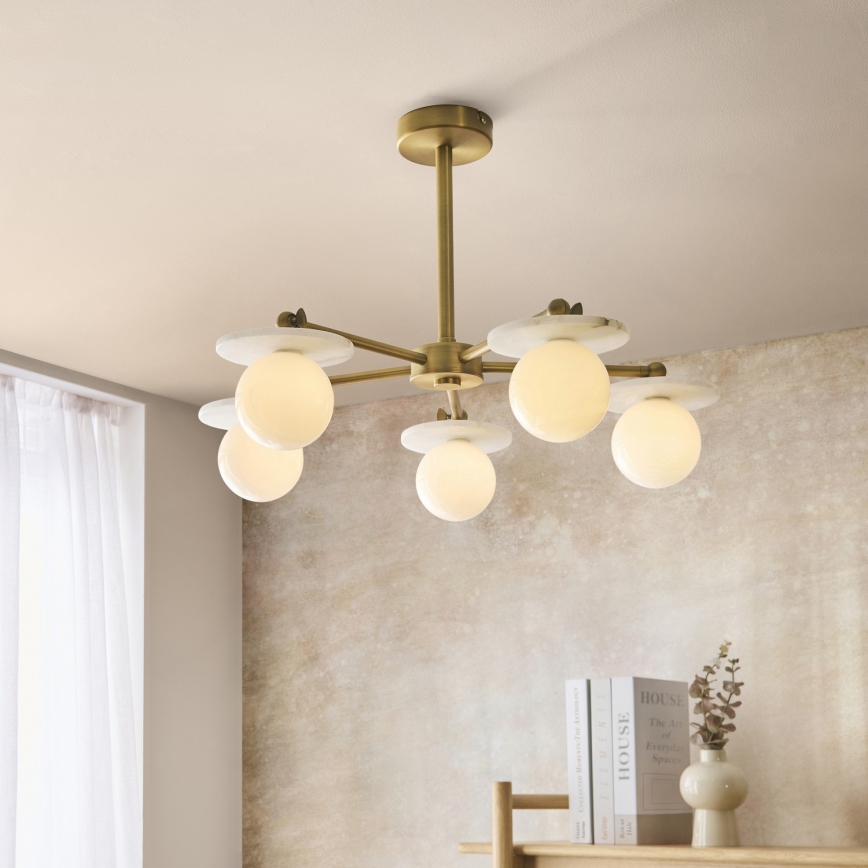 Endon 120037 - Lustre de haste CERCHIO 5xG9/5W/230V latão