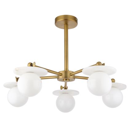 Endon 120037 - Lustre de haste CERCHIO 5xG9/5W/230V latão