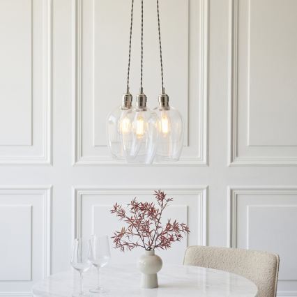 Endon 120644 - Lustre suspenso com cabo 3xE27/10W/230V cromado brilhante