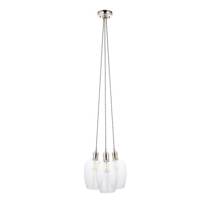 Endon 120644 - Lustre suspenso com cabo 3xE27/10W/230V cromado brilhante