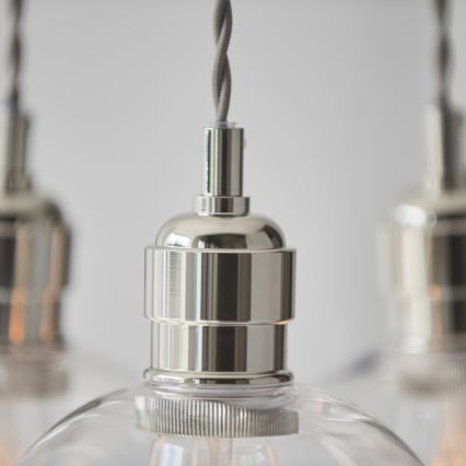 Endon 120644 - Lustre suspenso com cabo 3xE27/10W/230V cromado brilhante