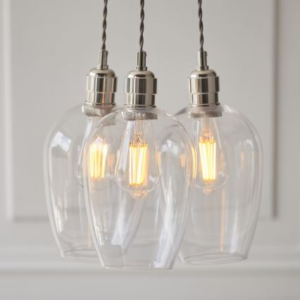 Endon 120644 - Lustre suspenso com cabo 3xE27/10W/230V cromado brilhante
