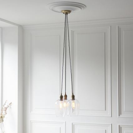 Endon 120648 - Lustre suspenso por cabo, 3x E27/10W/230V, acabamento em latão