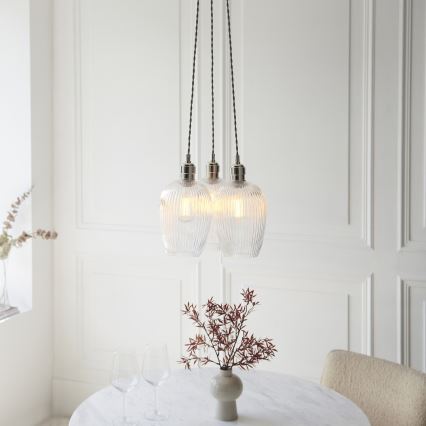 Endon 120652 - Lustre suspenso com cabo 3xE27/10W/230V cromo brilhante