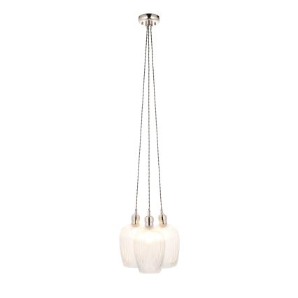 Endon 120652 - Lustre suspenso com cabo 3xE27/10W/230V cromo brilhante