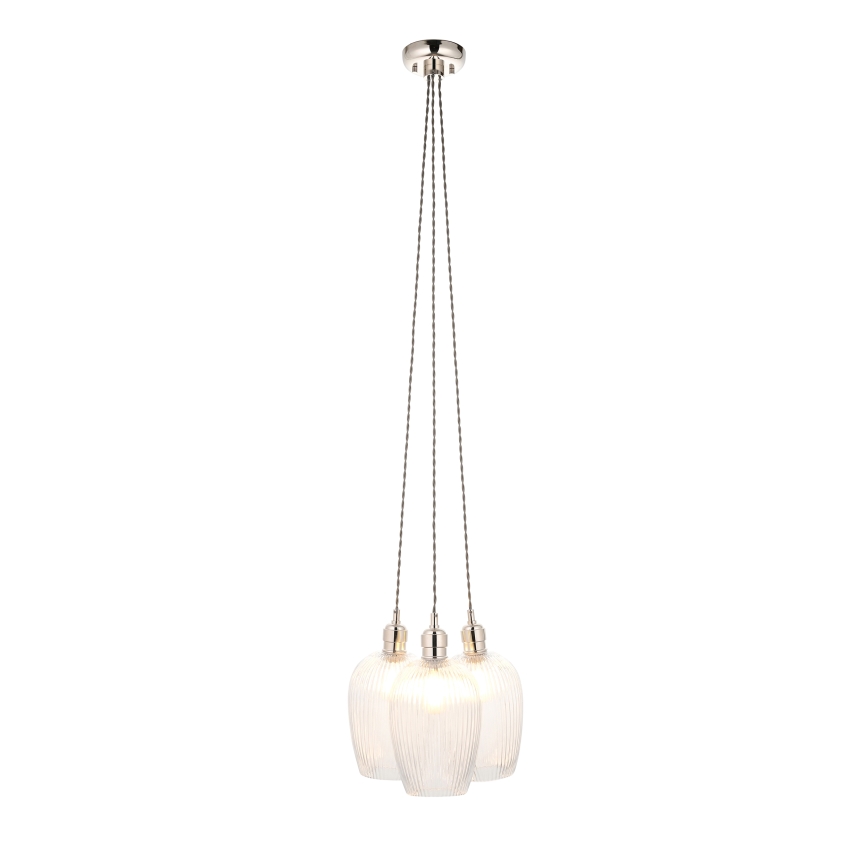 Endon 120652 - Lustre suspenso com cabo 3xE27/10W/230V cromo brilhante