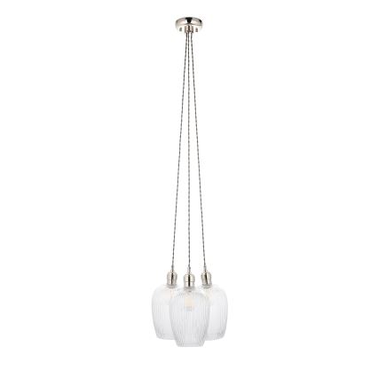 Endon 120652 - Lustre suspenso com cabo 3xE27/10W/230V cromo brilhante