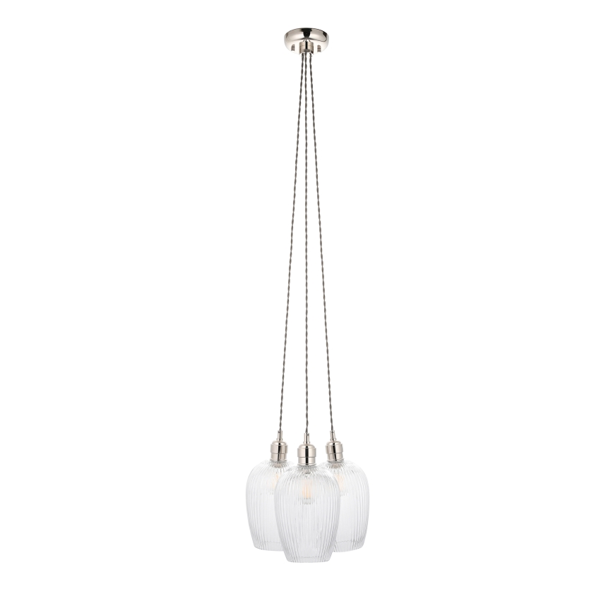 Endon 120652 - Lustre suspenso com cabo 3xE27/10W/230V cromo brilhante