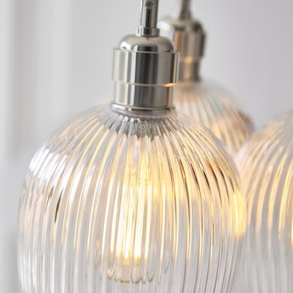 Endon 120652 - Lustre suspenso com cabo 3xE27/10W/230V cromo brilhante