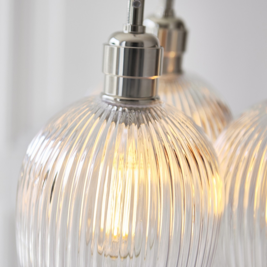 Endon 120652 - Lustre suspenso com cabo 3xE27/10W/230V cromo brilhante