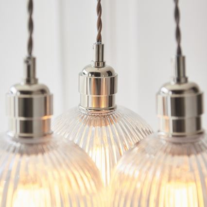 Endon 120652 - Lustre suspenso com cabo 3xE27/10W/230V cromo brilhante