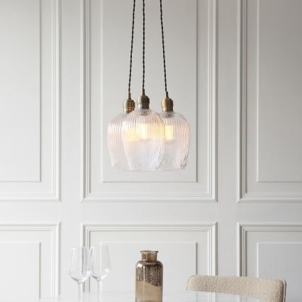 Endon 120656 - Lustre suspenso por cabo 3xE27/10W/230V latão
