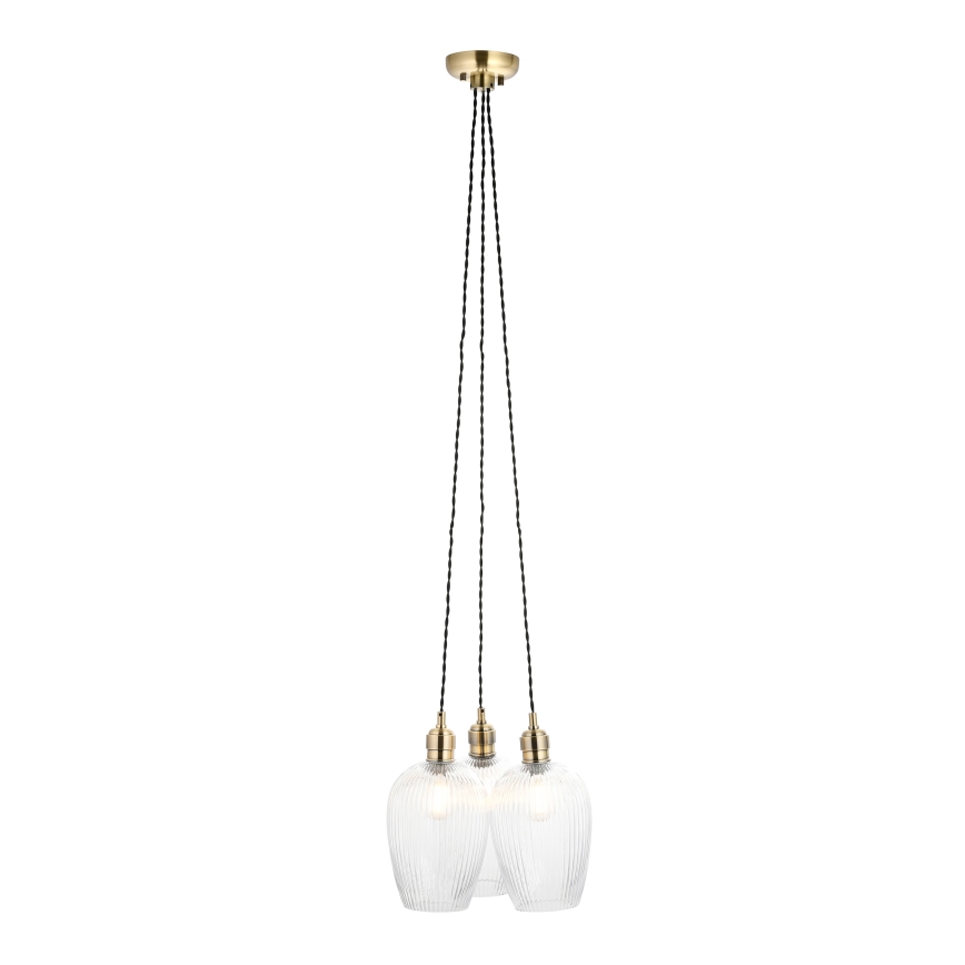 Endon 120656 - Lustre suspenso por cabo 3xE27/10W/230V latão