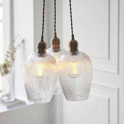 Endon 120656 - Lustre suspenso por cabo 3xE27/10W/230V latão