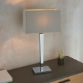 Endon 56707 - Candeeiro de mesa MORETO 1xE27/60W/230V cromado brilhante/cinzento
