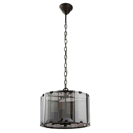 Endon 61281 - Lustre suspenso por corrente CLOONEY 4xE14/40W/230V preto/fumê