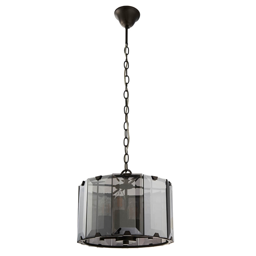 Endon 61281 - Lustre suspenso por corrente CLOONEY 4xE14/40W/230V preto/fumê