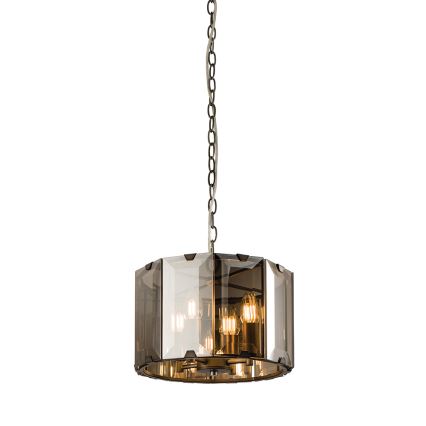 Endon 61281 - Lustre suspenso por corrente CLOONEY 4xE14/40W/230V preto/fumê