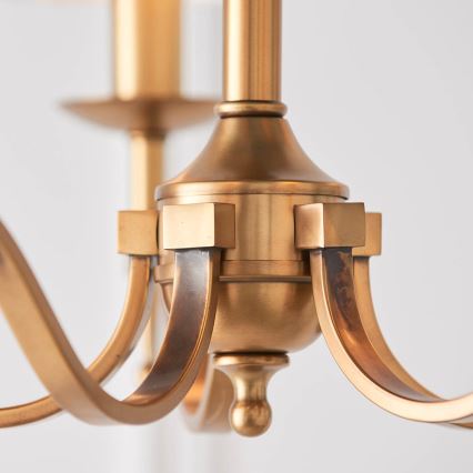 Endon 63627 - Lustre com corrente STANFORD 5xE14/40W/230V latão/bege