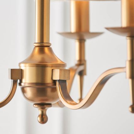 Endon 63628 - Lustre suspenso em corrente STANFORD 3xE14/40W/230V latão/bege