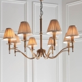 Endon 63629 - Lustre com corrente STANFORD 8xE14/40W/230V latão/bege