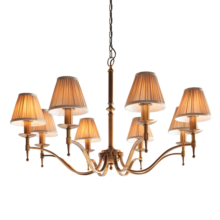 Endon 63629 - Lustre com corrente STANFORD 8xE14/40W/230V latão/bege