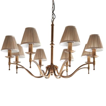 Endon 63629 - Lustre com corrente STANFORD 8xE14/40W/230V latão/bege