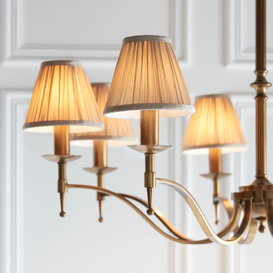 Endon 63629 - Lustre com corrente STANFORD 8xE14/40W/230V latão/bege