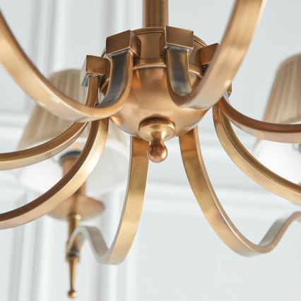 Endon 63629 - Lustre com corrente STANFORD 8xE14/40W/230V latão/bege