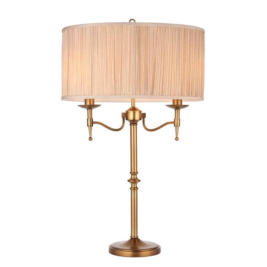 Endon 63648 - Candeeiro de mesa STANFORD 2xE14/40W/230V latão/bege