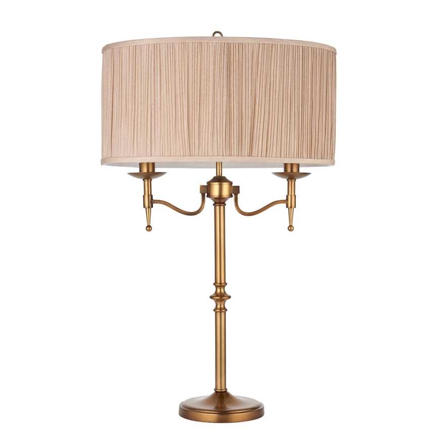 Endon 63648 - Candeeiro de mesa STANFORD 2xE14/40W/230V latão/bege