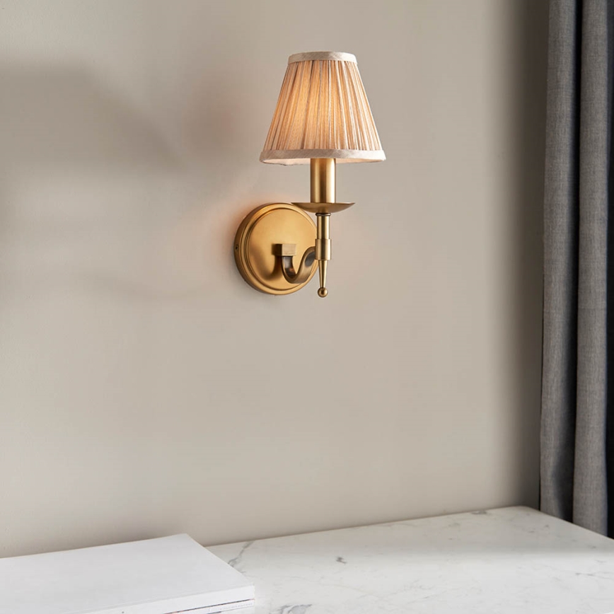 Endon 63653 - Aplique de parede STANFORD 1xE14/40W/230V latão/bege