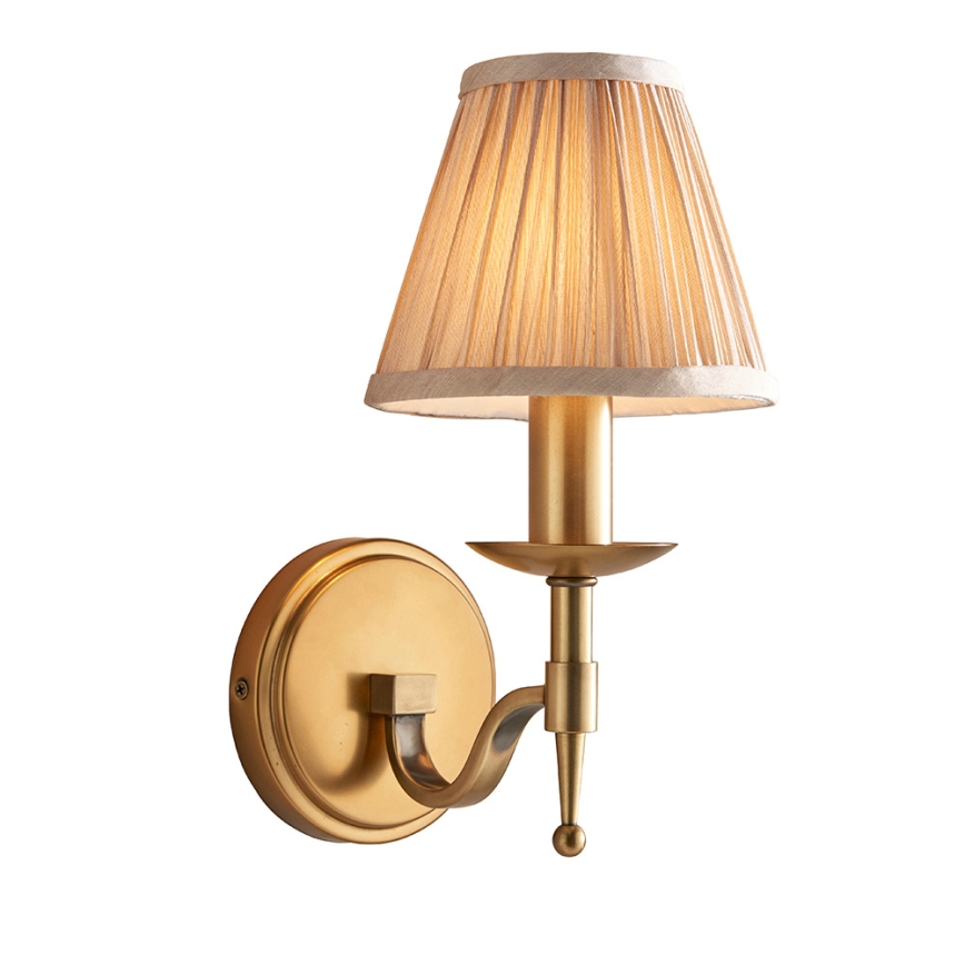 Endon 63653 - Aplique de parede STANFORD 1xE14/40W/230V latão/bege