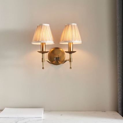 Endon 63654 - Candeeiro de parede STANFORD 2xE14/40W/230V latão/bege
