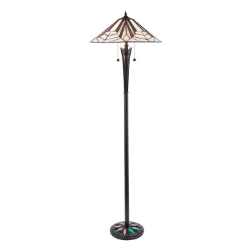 Endon 63934 - Candeeiro de pé Tiffany ASTORIA 2xE27/60W/230V diâmetro 48 cm