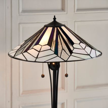 Endon 63934 - Candeeiro de pé Tiffany ASTORIA 2xE27/60W/230V diâmetro 48 cm