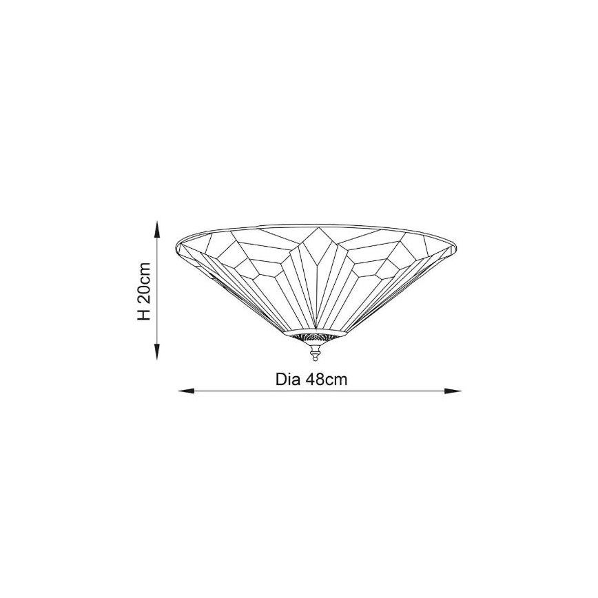 Endon 63935 - Candeeiro de tecto Tiffany ASTORIA 2xE27/60W/230V Ø 48 cm